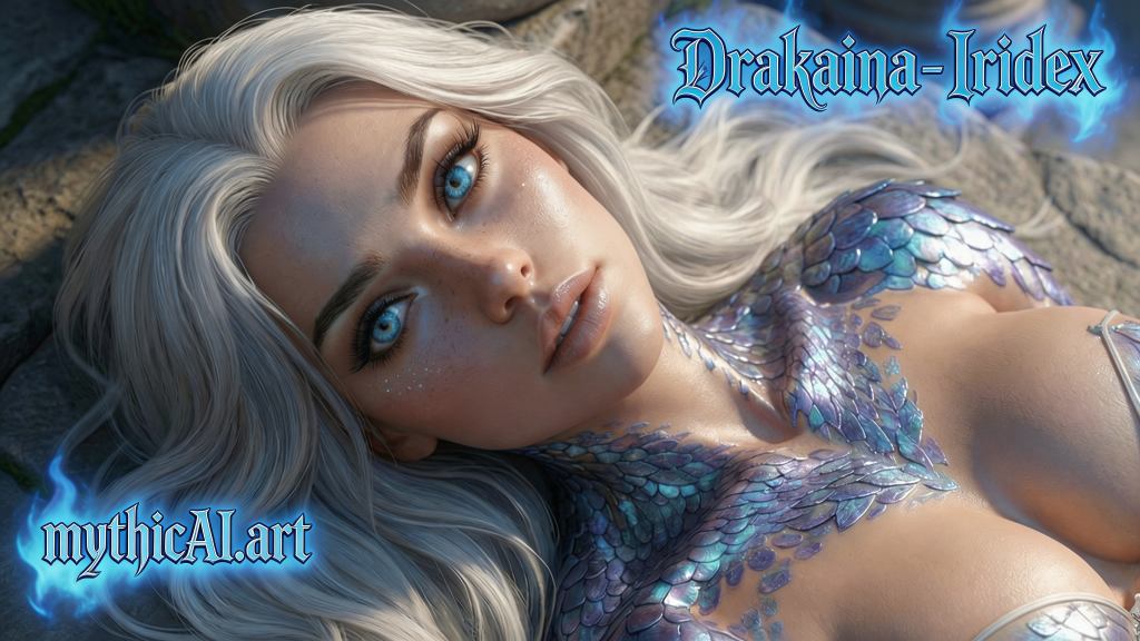 Drakaina Iridex – AI fantasy heroine of light